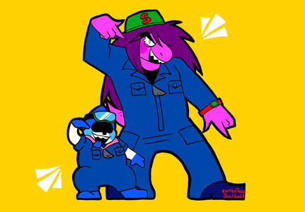 Susie & Lancer as Dribble & Spitz from WarioWare
